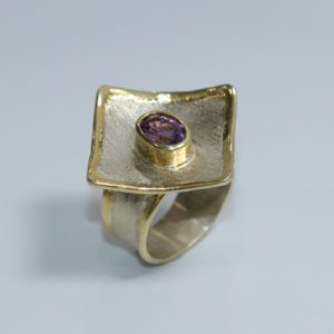 Silver Handmade Ring with Amethyst